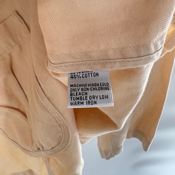 Talbots Irish Linen Blazer 16 16W 16WP Petite Jacket Cream White Beige Coastal - Picture 4 of 7